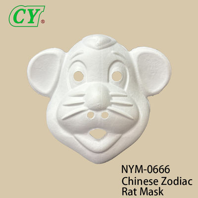 ماسک‌های حیوانات هالووین سفید DIY، پایه قالب‌گیری شده از خمیر کاغذ سازگار با محیط زیست برای طراحی خلاقانه و رنگ‌آمیزی اسپری