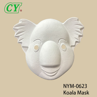 ماسک‌های حیوانات هالووین سفید DIY، پایه قالب‌گیری شده از خمیر کاغذ سازگار با محیط زیست برای طراحی خلاقانه و رنگ‌آمیزی اسپری